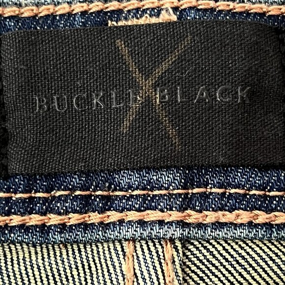 BUCKLE BLACK Women Made Italy Blue Skinny Candiani Denim Jean 25x32 Stretch NWOT - Picture 6 of 12